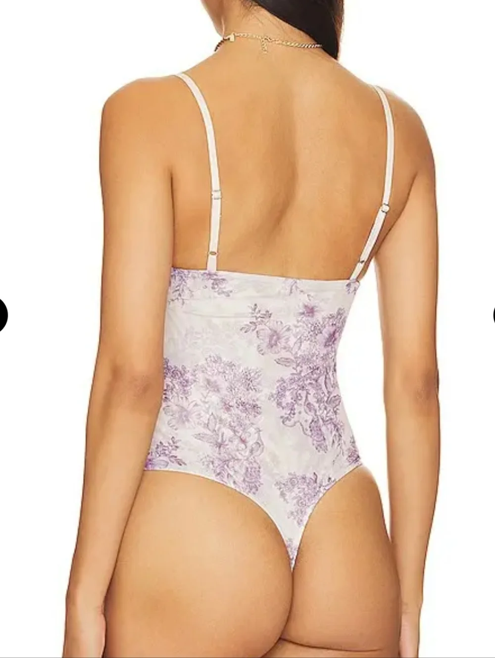Free People Night Rhythms Printed Mesh Bodysuit in Ivory Combo sz XL